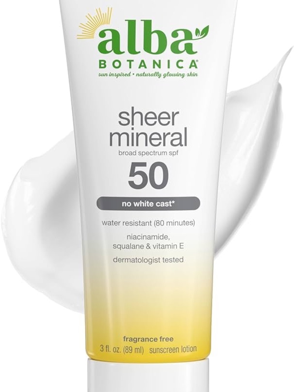 NWT Alba Botanica Sheer Mineral SPF 50 Sunscreen Lotion — no white cast